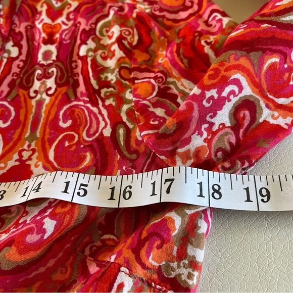Vintage paisley Tommy Hilfiger button up blouse orange pink size small retro - Picture 4 of 11